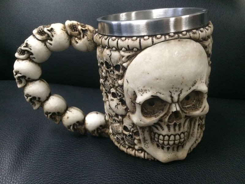 Stainless Steel Skull Coffee Mug