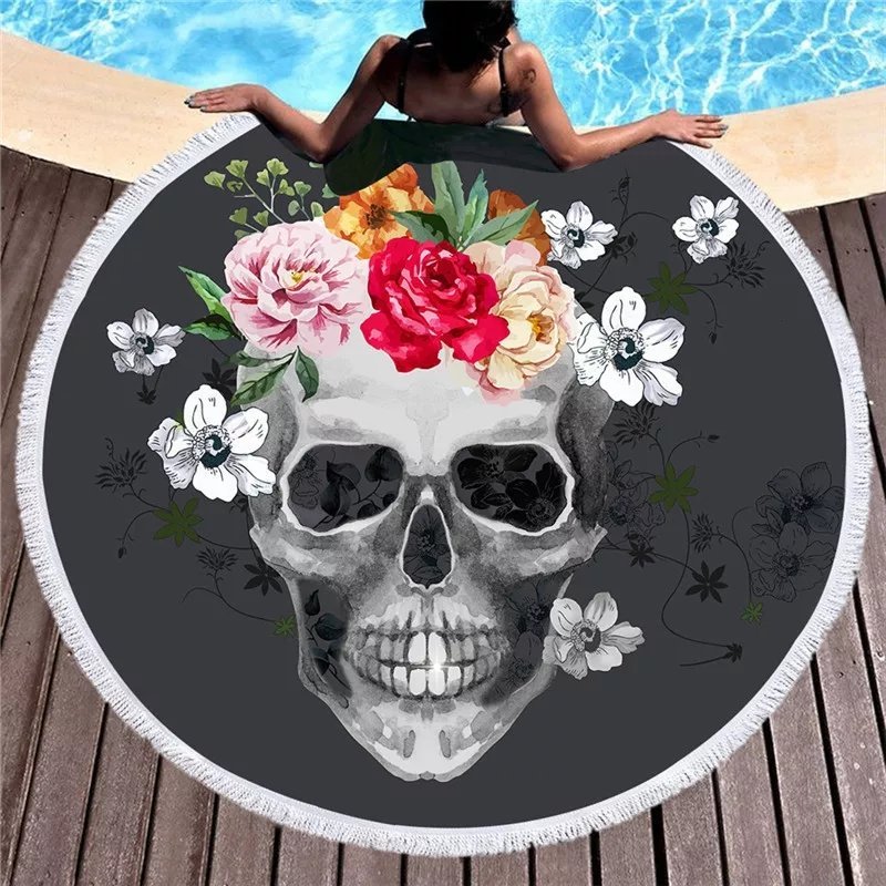 Sugar skull beach towel