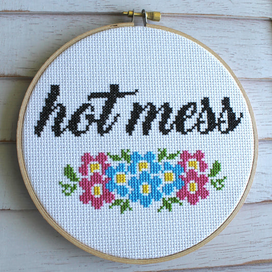 Hot Mess Counted Cross Stitch DIY KIT Intermediate