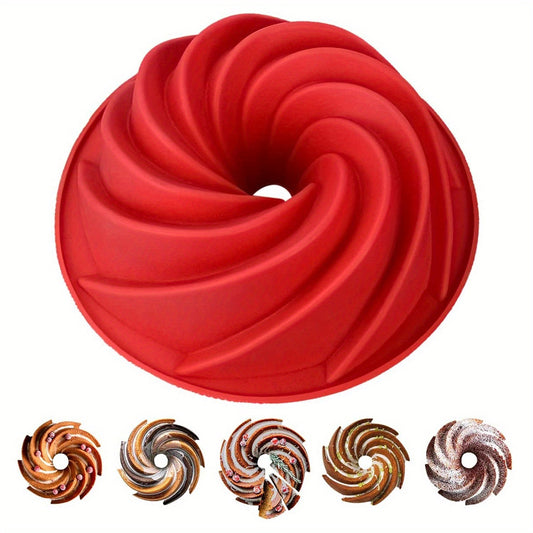 Silicone Spiral Fluted Cake Mold Nonstick Jelly  Bread Pan