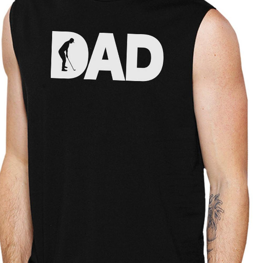 Dad Golf Mens Black Fathers Day Design Muscle