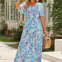 Wrap V Neck Floral Maxi Dress SIZE SML