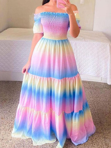 Unicorn Queen Latest Pink Multicolour Maxi-Dress