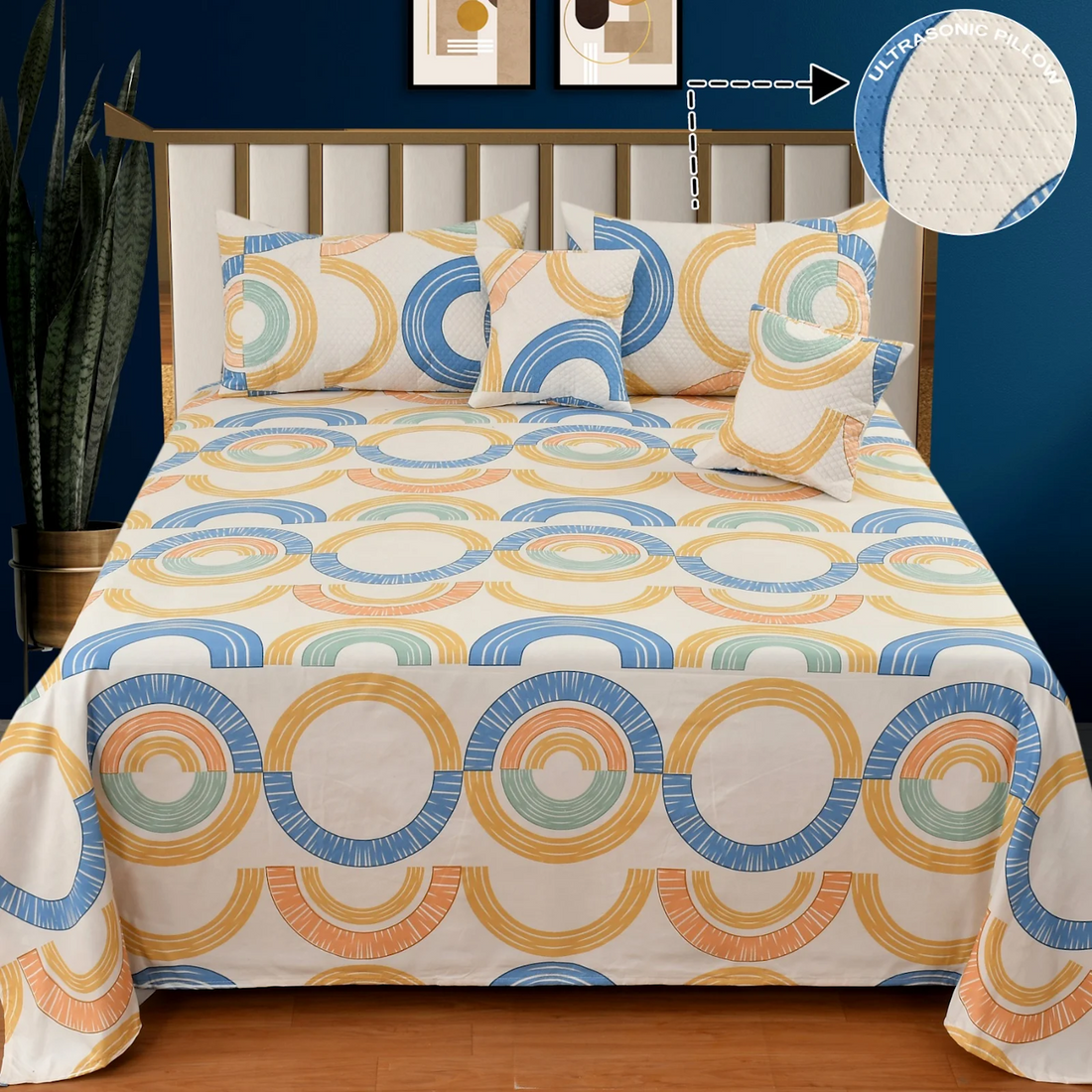 Printed Quilted Bedsheet with matching pillow cover KING SIZE