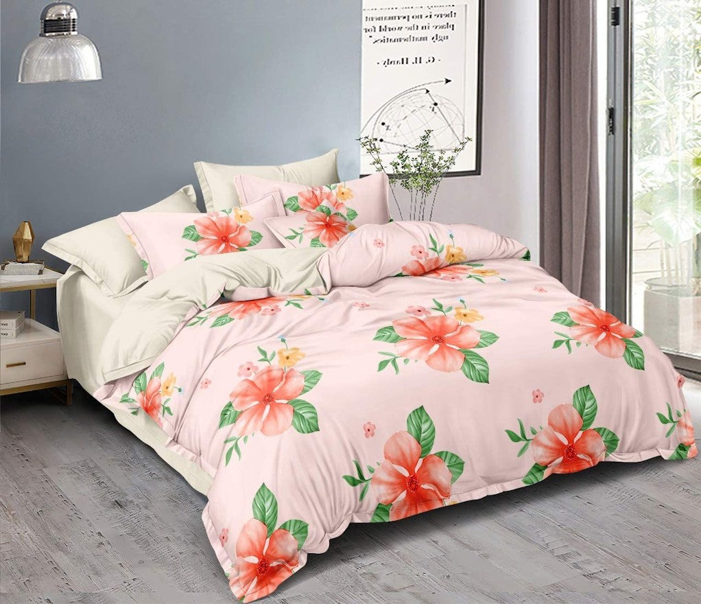 Glace Cotton Double Bed Comforter Set with Bedsheet and 2 Pillow