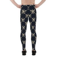 Mens Leggings - Chain Link Skulls Leggings