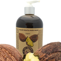 Organic Black Soap & Aloe Wash 8oz/240ml