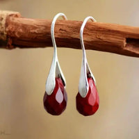 Jasper Drop Earrings Red