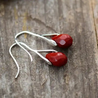 Jasper Drop Earrings Red