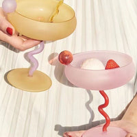 Jelly Bean Wine Glass - Whimsical Eclectic Dopamine Cocktail Coupe