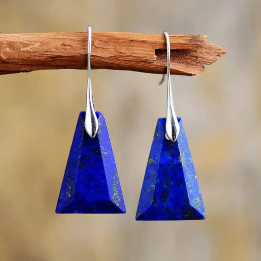 Lapis Lazuli  Trapezoid Drop Earrings