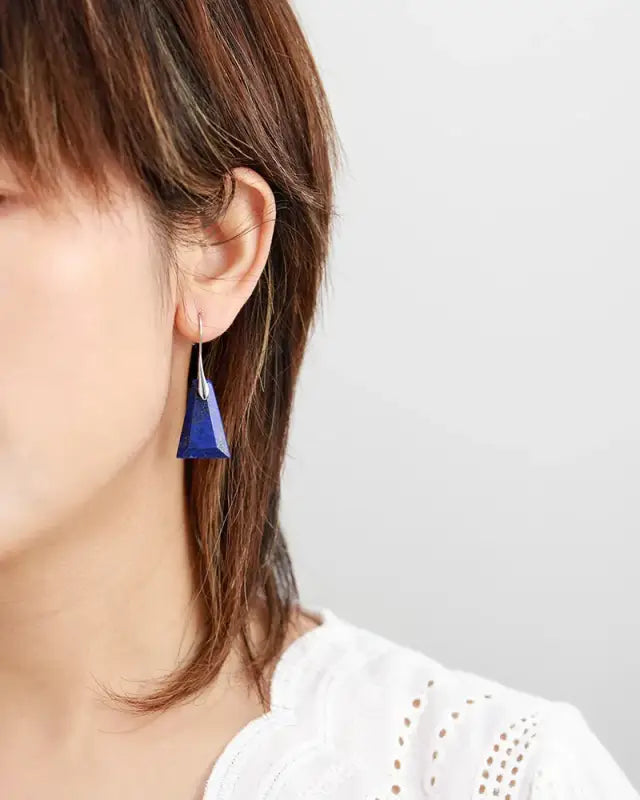 Lapis Lazuli  Trapezoid Drop Earrings