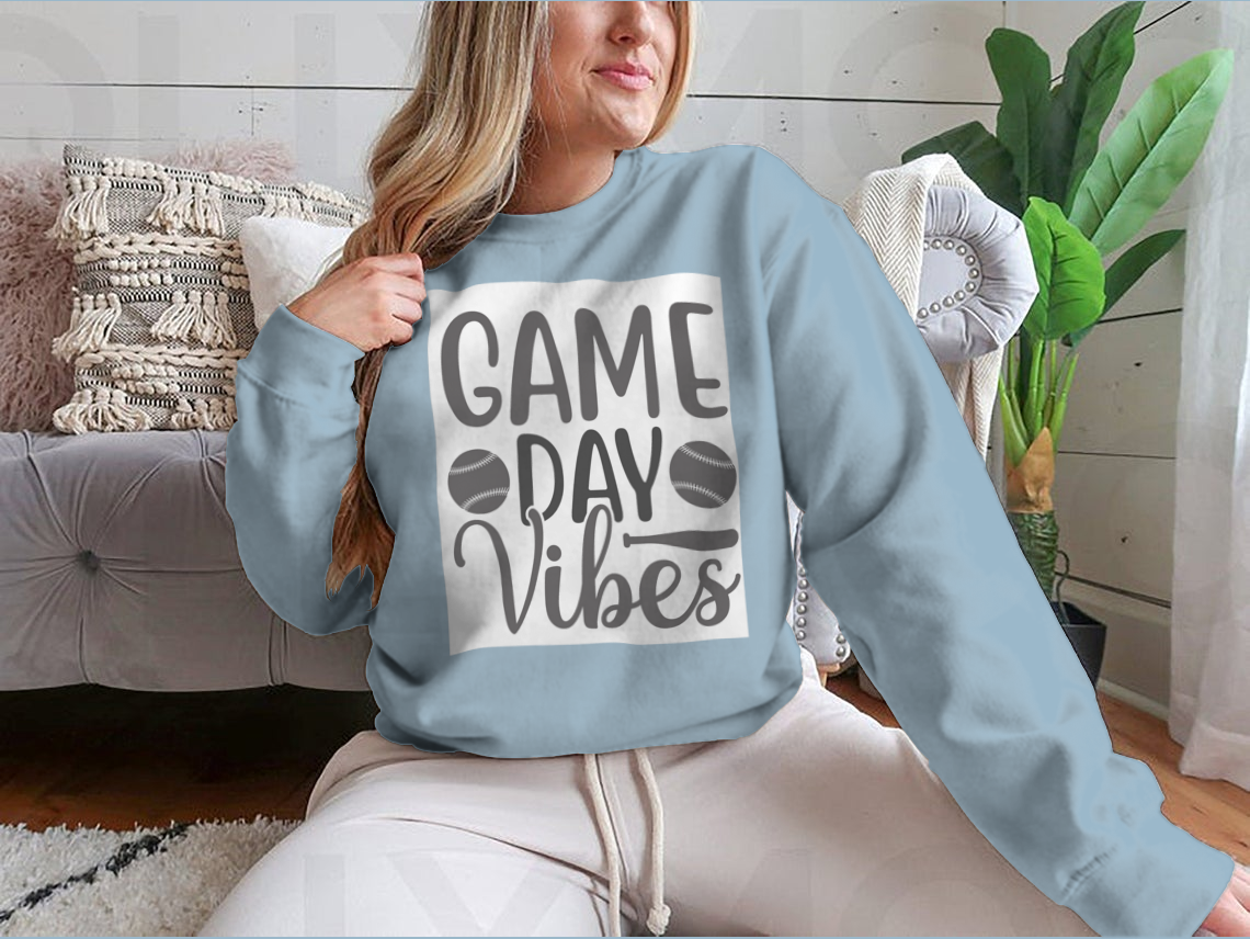 Game Day Vibes Artistic Lettering With Softball Inspirational Logo