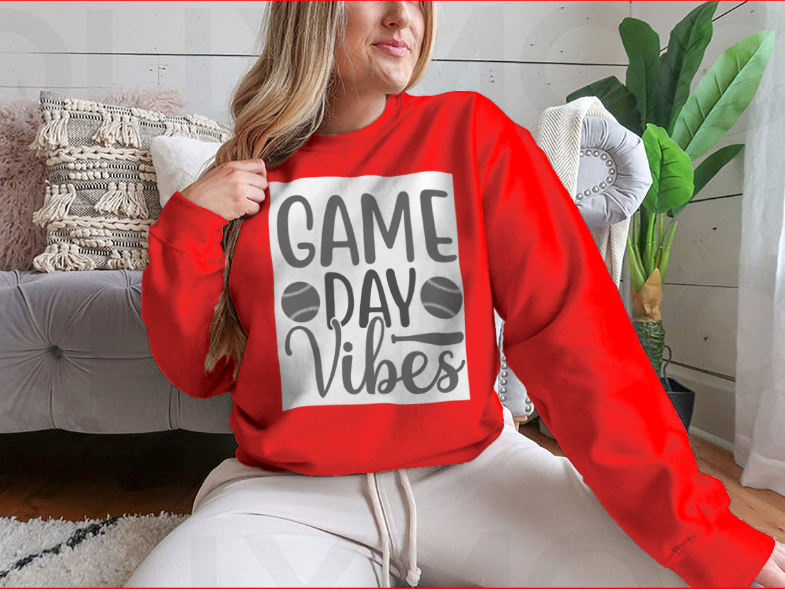 Game Day Vibes Artistic Lettering With Softball Inspirational Logo