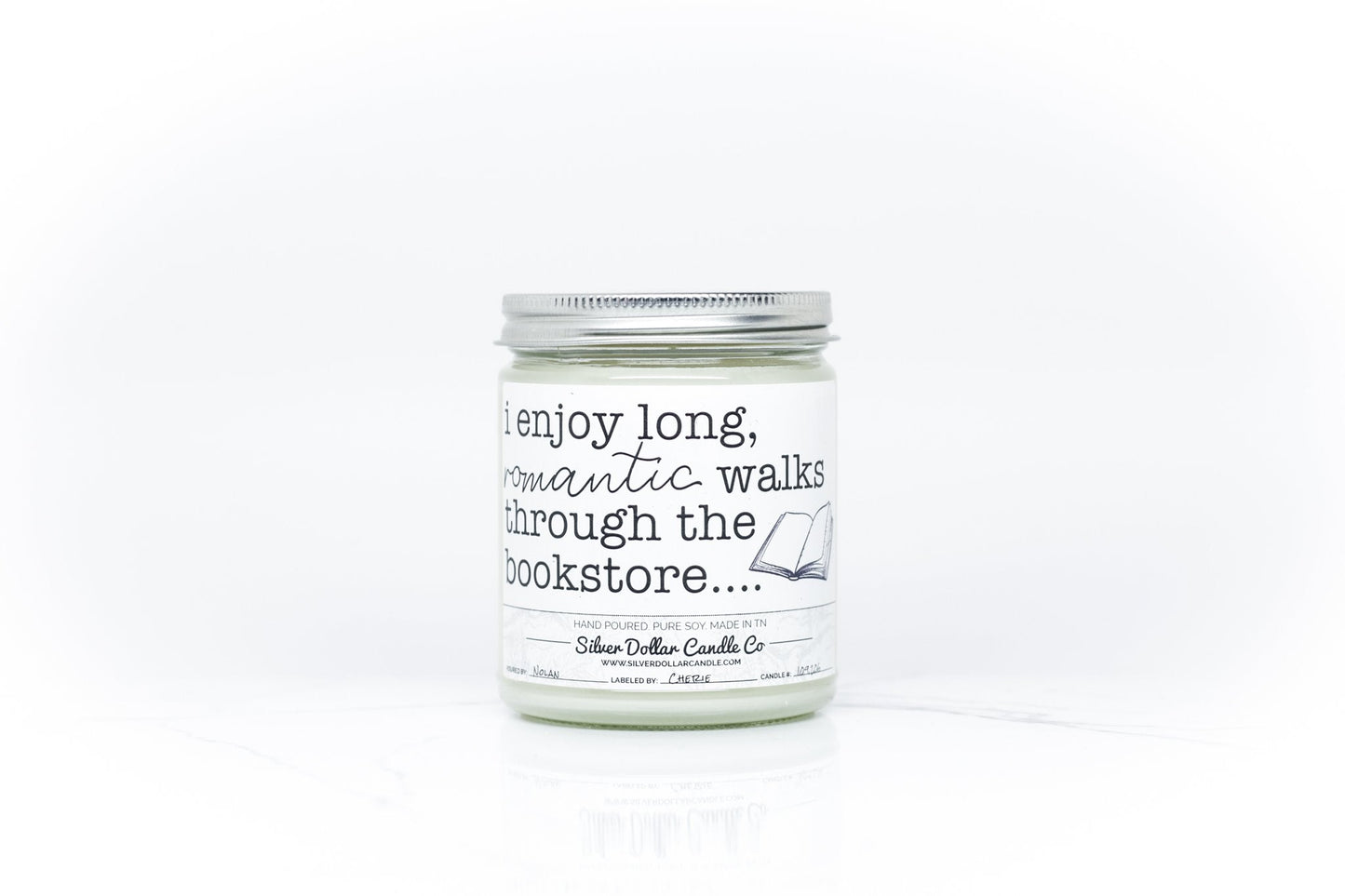 'I Enjoy Long Walks Through The Bookstore' Book Candle - 9/16oz 100%