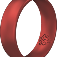 Satin Chrome Red Breathable Silicone Ring for Men and Women