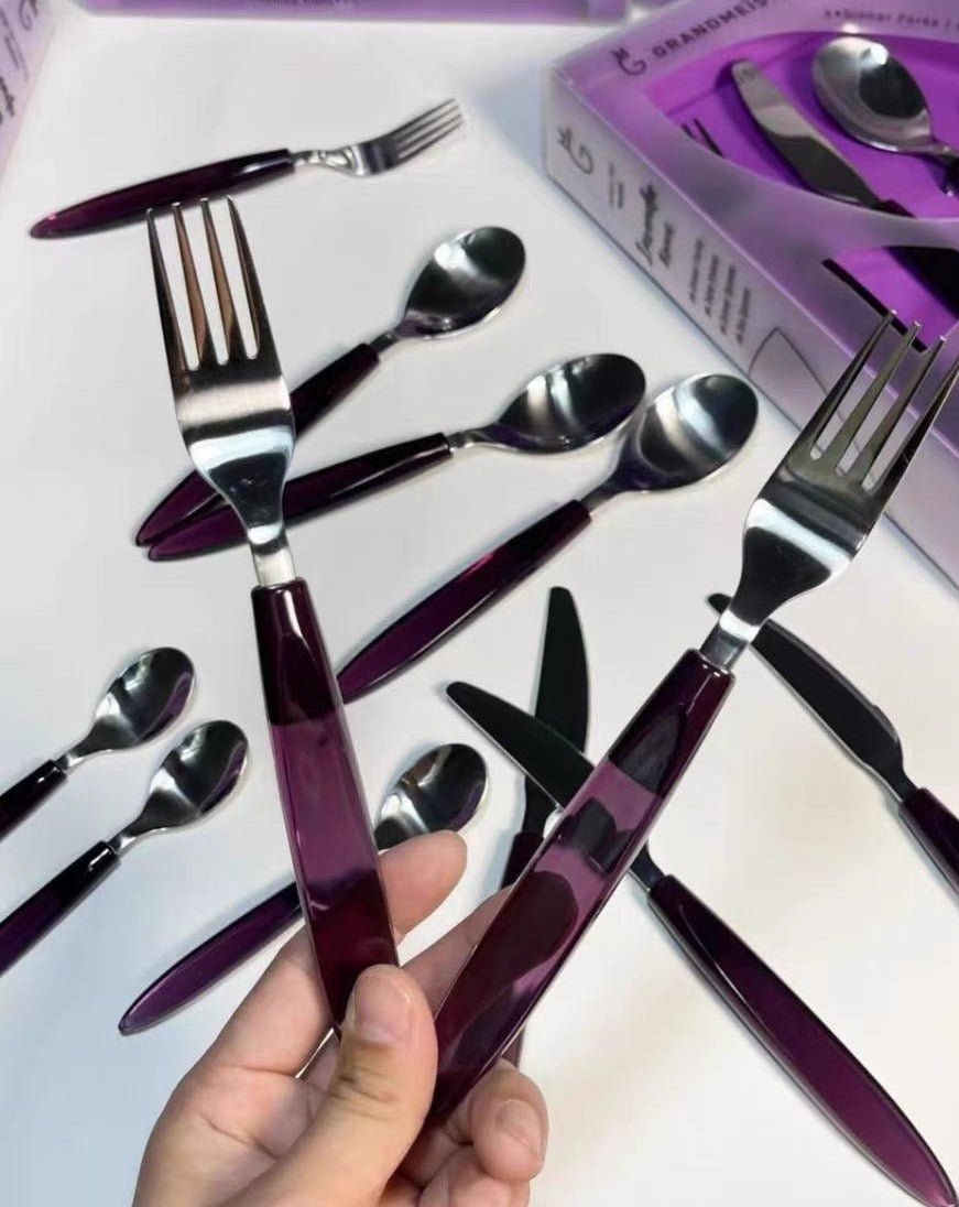 Meteor Flatware Set of 16 Pcs ( $3.5 Each ) - Sleek Modern Cutlery