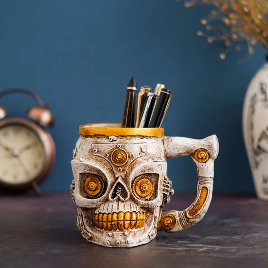 Mug Viking Warrior Skull Pen Holder