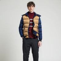 Mens Two Tone Puffer Jacket with Removable Hood