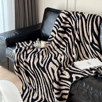 Retro Style Zebra Print Microfiber Throw Blanket - Ultra-Soft & Cozy