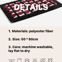 Retro Dotted Bath Rug, Ultra Soft, Absorbent & Anti-slip