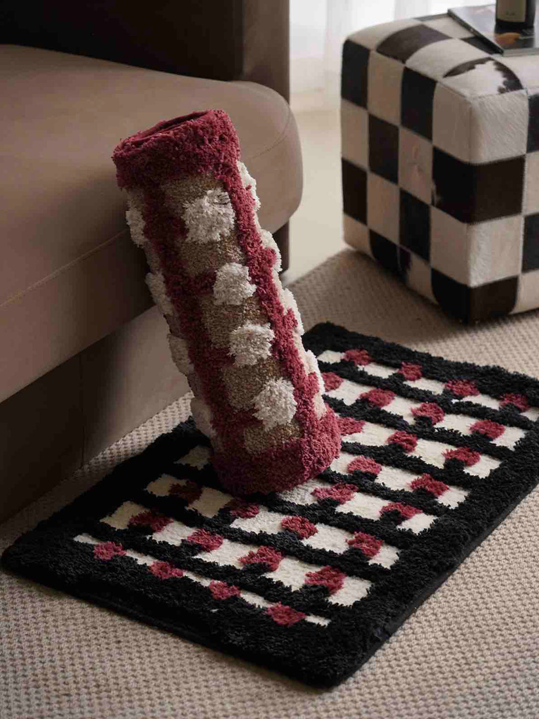 Retro Dotted Bath Rug, Ultra Soft, Absorbent & Anti-slip