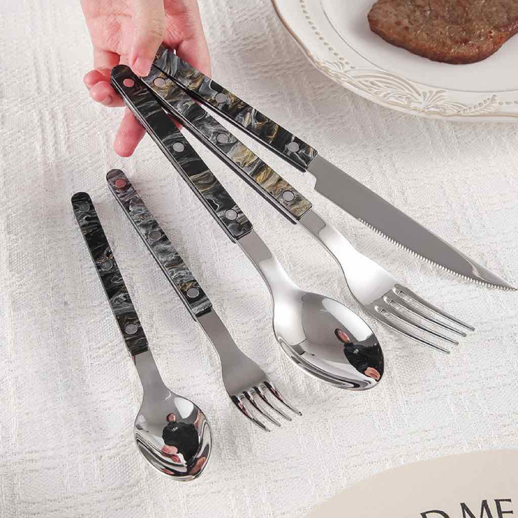 Set Of 10 Pcs Modern French Flatware - Bistrot Style Cutlery