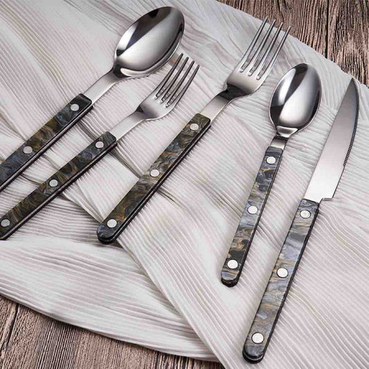 Set Of 10 Pcs Modern French Flatware - Bistrot Style Cutlery