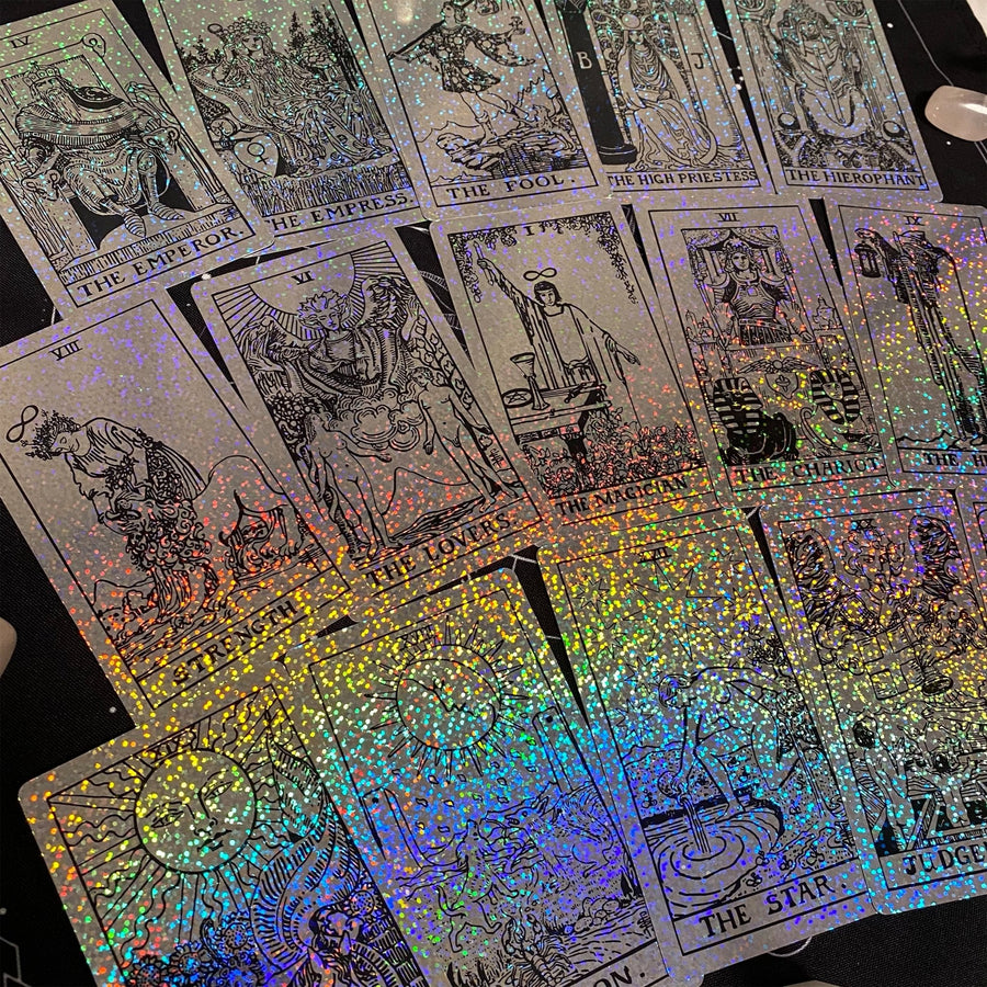 the Rider Waite Holographic Crystal Foil Tarot Deck