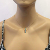 Tiny Super Sparkly Vertical Crystal Bar Necklace