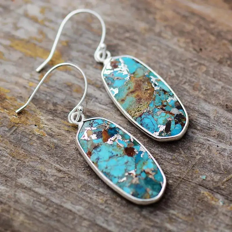 Turquoise Stone Classic Earrings