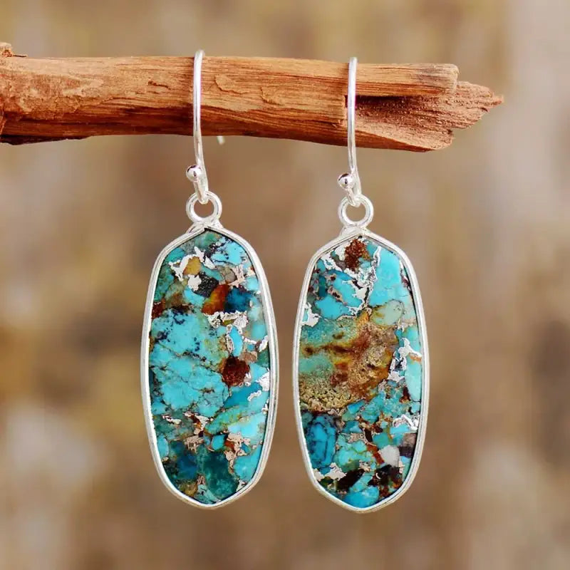 Turquoise Stone Classic Earrings