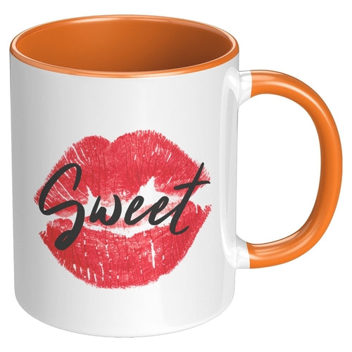 Coffee Cup, Accent Ceramic Mug 11oz, Sweet Lips Kiss