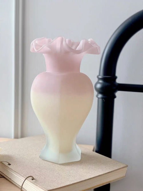 Vintage French Style Dopamine Fenton Glass Vase