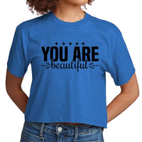 Womens Cropped Graphic T-shirt - you are Beautiful - Inspiration