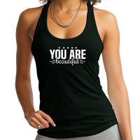 Womens Fitness Tank Top Graphic T-shirt you are Beautiful Inspiration