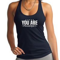 Womens Fitness Tank Top Graphic T-shirt you are Beautiful Inspiration