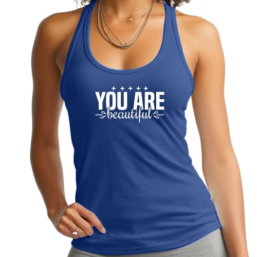 Womens Fitness Tank Top Graphic T-shirt you are Beautiful Inspiration