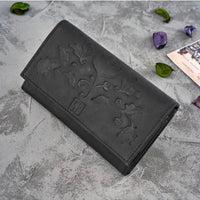 Women's Wallet Leather -Black