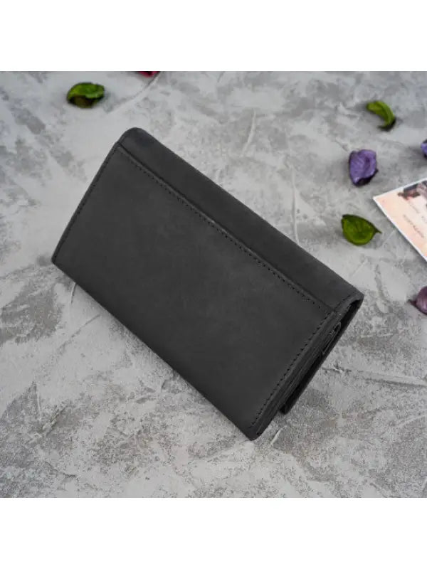 Women's Wallet Leather -Black