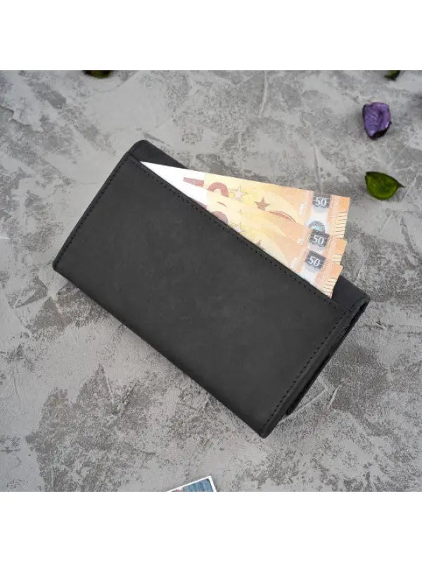 Women's Wallet Leather -Black