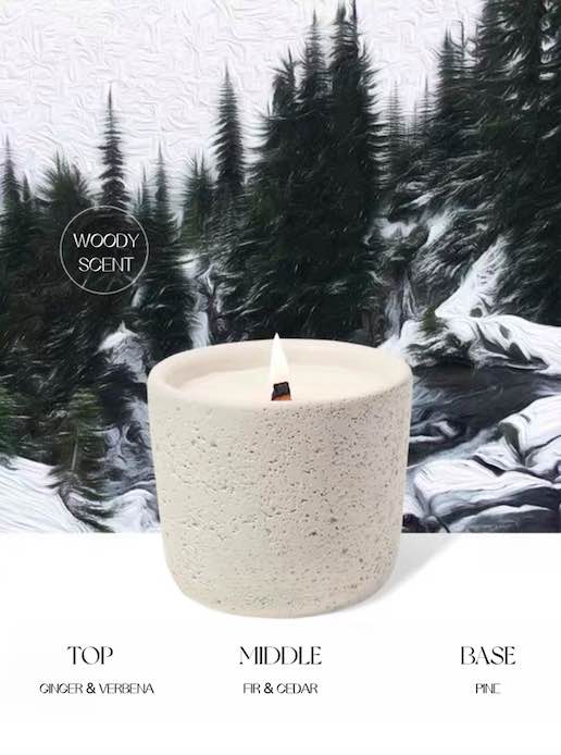 Wood Wick Soy Wax Scented Candle - Breath Of Nature Scented - Fir